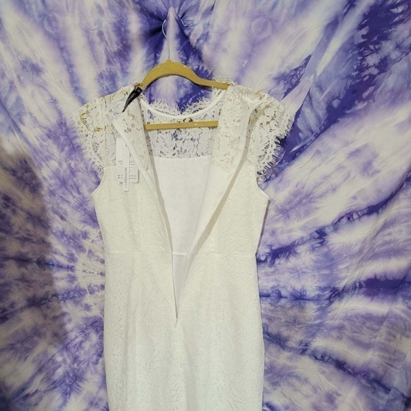 NWT Merokeety Women's White Sleeveless Lace Foral Elagant Cocktail Dress Size M - Picture 8 of 13